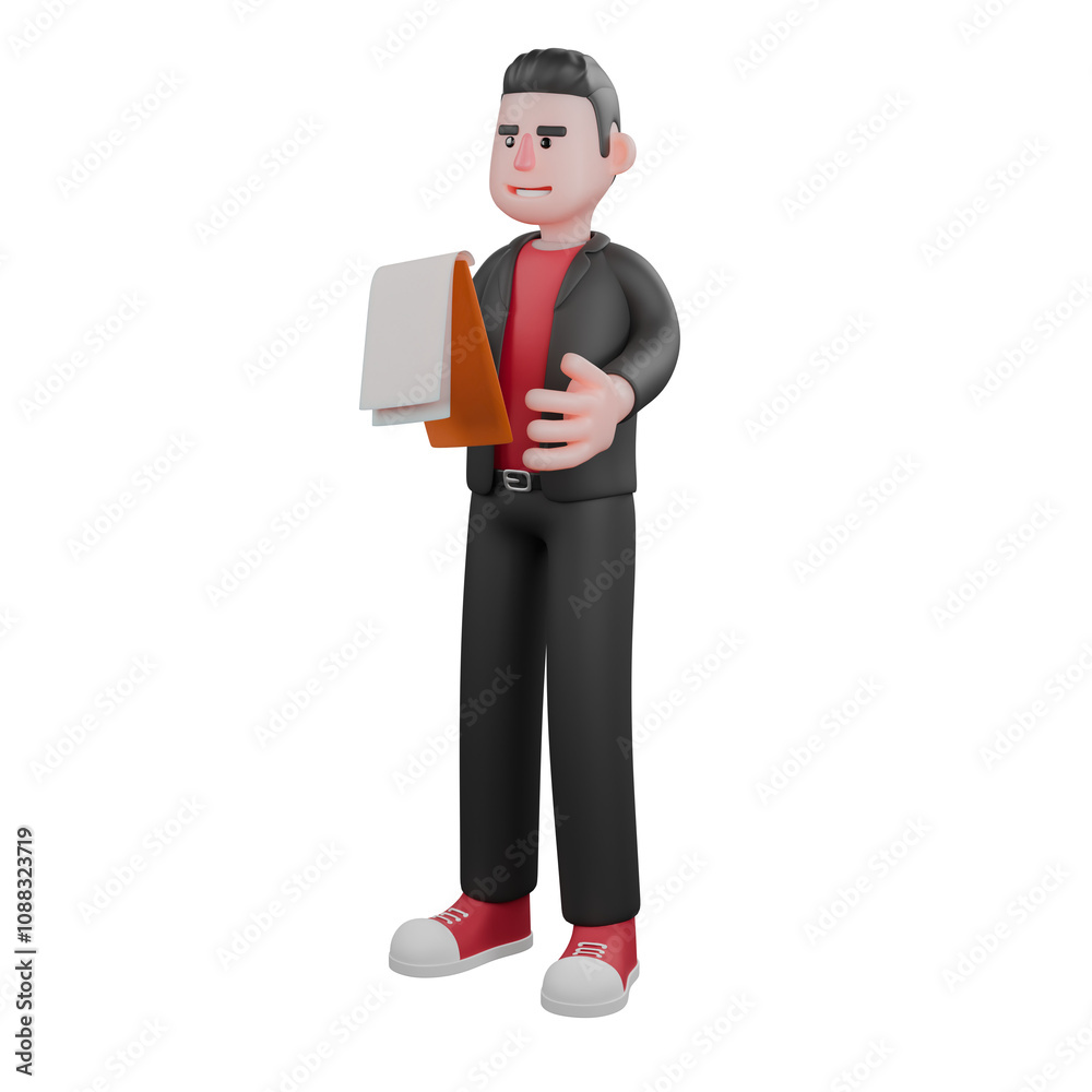 Dance Performer 3D Cartoon. A male choreographer stands with his right hand holding a clipboard and then extends his left hand. Choreographer Model Dance Performer 3D Cartoon. A male choreographer stands with his right hand holding a clipboard and then extends his left hand. Choreographer Model