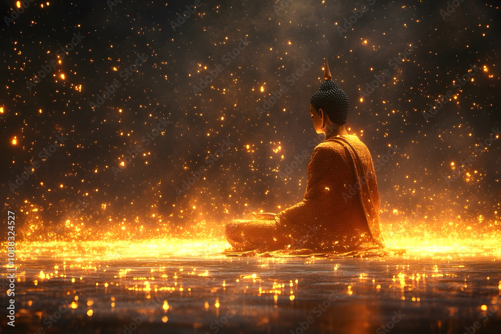 Obraz premium Serene Buddha with an isolated background