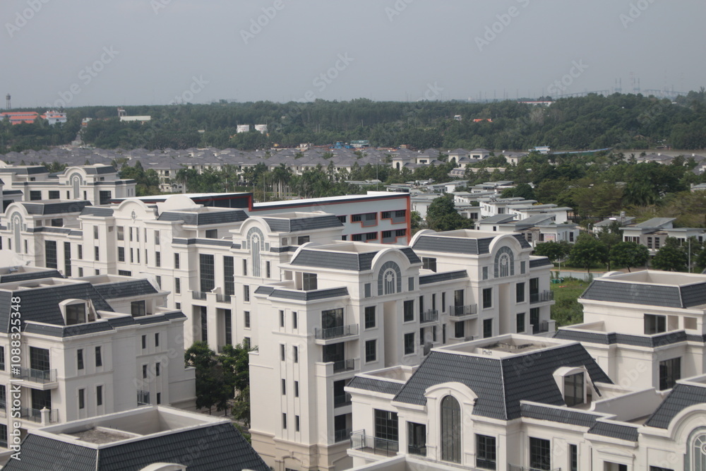 Fototapeta premium Housing estate that is all white