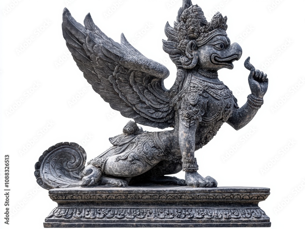 Garuda statue isolated on white background.
Garuda statue isolated on white background.