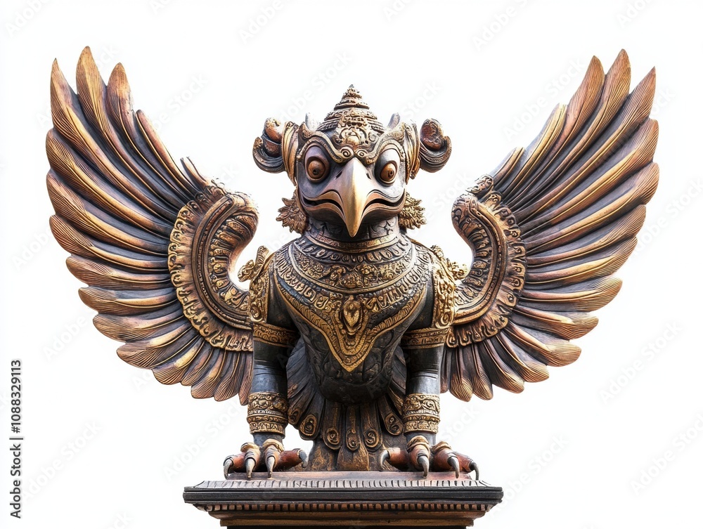 Garuda statue isolated on white background.
Garuda statue isolated on white background.