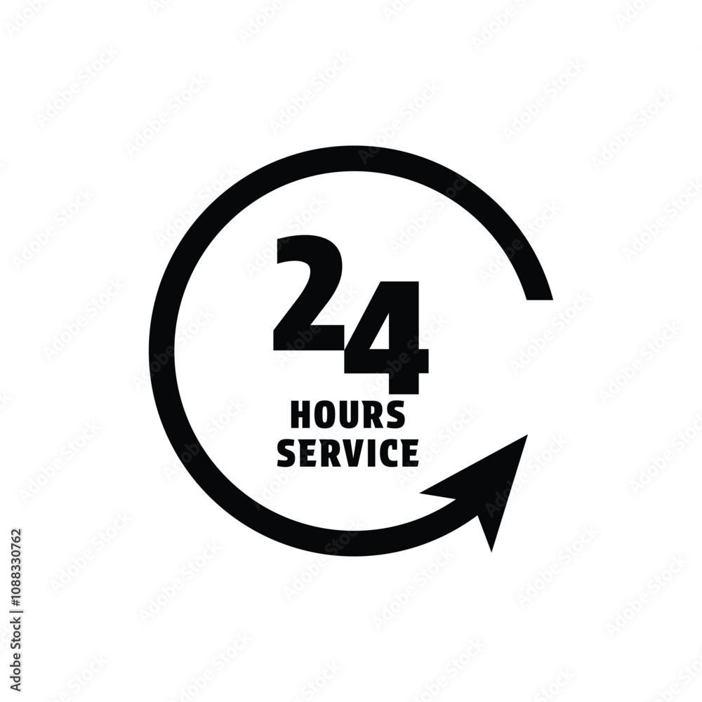 24 hours icon vector design logo template 24 hours icon vector design logo template