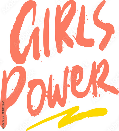 International Women's Day, Girls Power Typography Vector