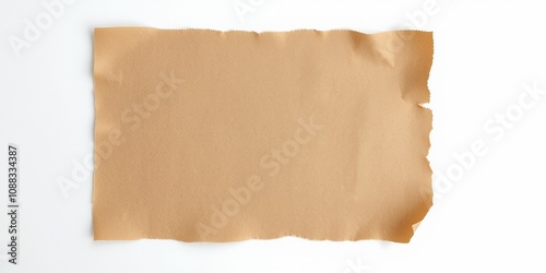 Blank brown paper sheet on white background for creative projects and designs