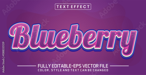 Blueberry font Text effect editable