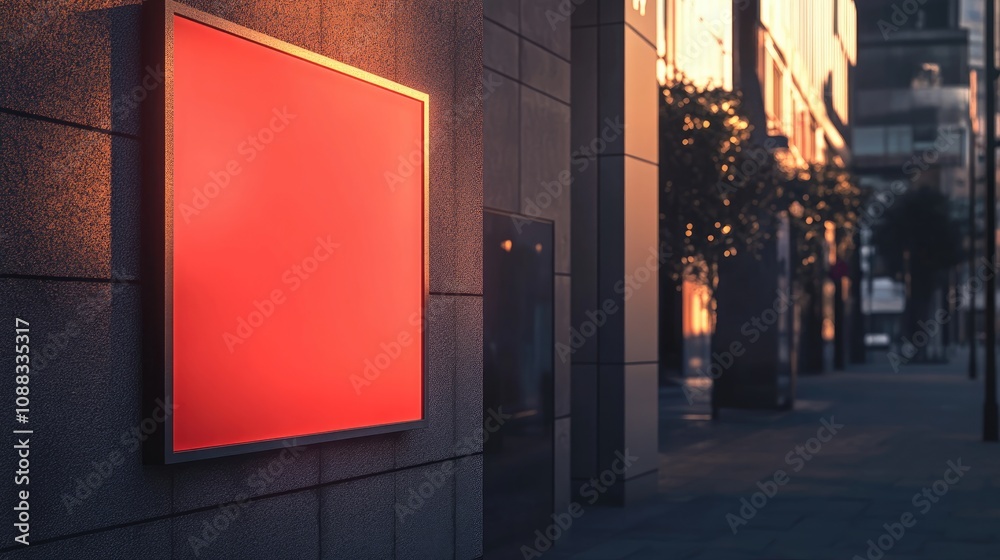 Contemporary wall-mounted signboard mockup in an urban setting, illuminated by daylight with modern architecture in the background. Contemporary wall-mounted signboard mockup in an urban setting, illuminated by daylight with modern architecture in the background.