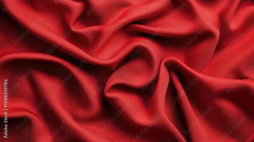 Rich red cotton fabric draping elegantly with smooth, soft texture, creating a visually appealing backdrop for various design projects. Rich red cotton fabric draping elegantly with smooth, soft texture, creating a visually appealing backdrop for various design projects.