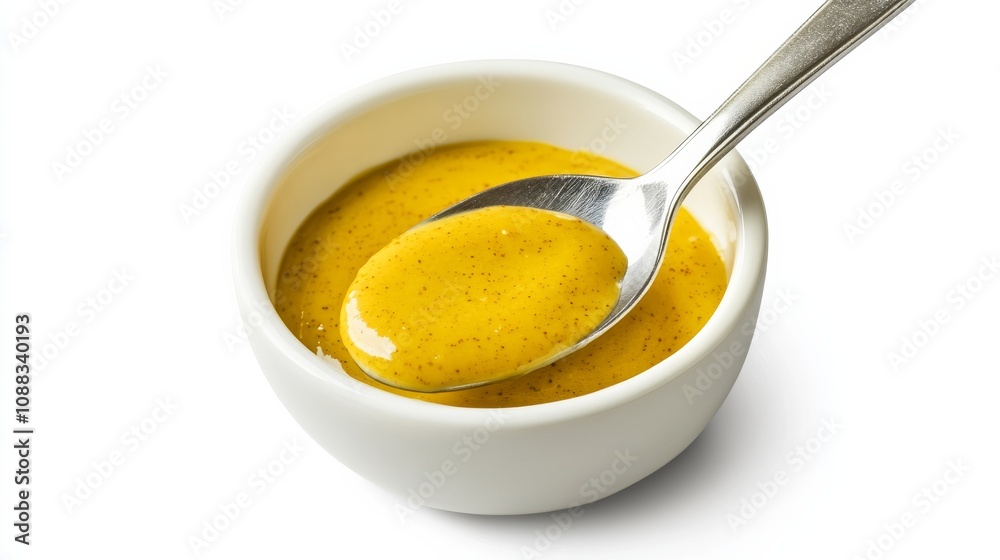 A bowl of tangy honey mustard sauce with honey, Dijon mustard, and a hint of lemon juice A bowl of tangy honey mustard sauce with honey, Dijon mustard, and a hint of lemon juice