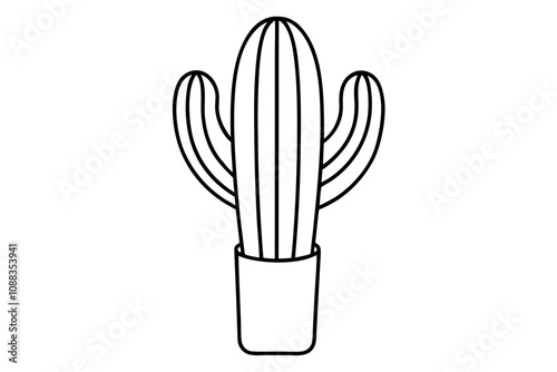 cactus silhouette illustration white background 