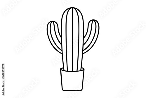 cactus silhouette illustration white background 