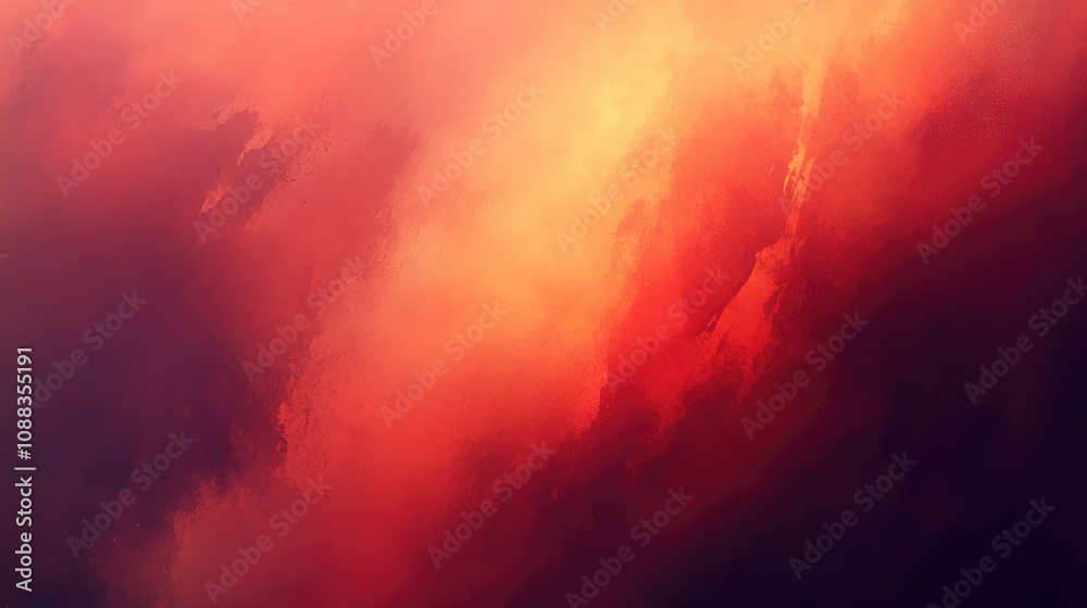 Naklejka premium Vibrant Abstract Scene with Dynamic Flowing Textures and Warm Shades of Red, Orange, and Pink, Evoking a Sense of Movement and Depth, Perfect for Art Prints or Design Projects