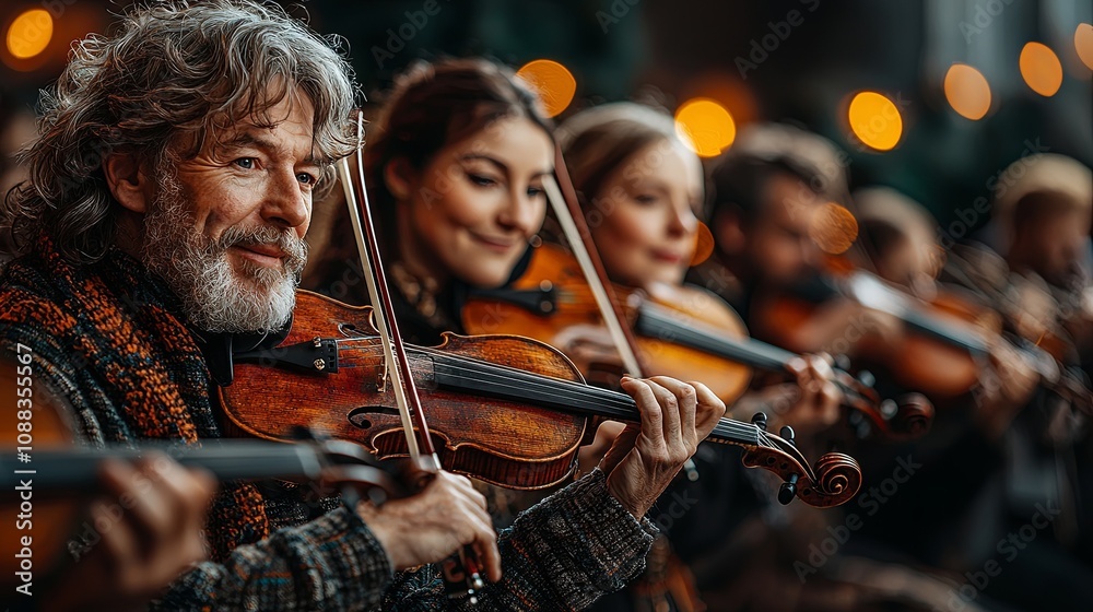 Fototapeta premium Realistic St Andrews Day Concert with Traditional Music