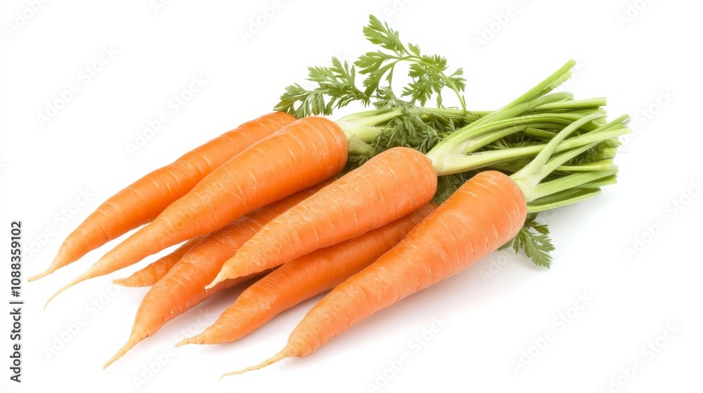 A bunch of vibrant, orange carrots freshly pulled from the earth, Their earthy sweetness ready to be enjoyed A bunch of vibrant, orange carrots freshly pulled from the earth, Their earthy sweetness ready to be enjoyed
