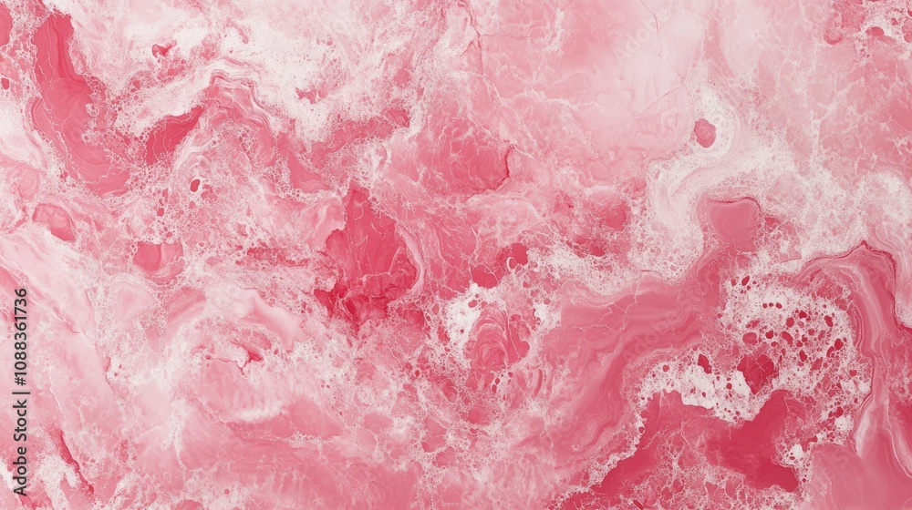 Abstract pink marble texture with swirling raspberry tones and intricate veining, ideal for elegant and soothing backgrounds, wallpapers, or artistic projects.