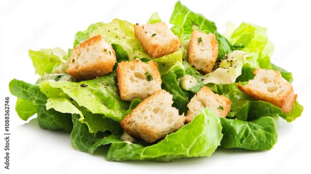 A classic Caesar salad with crisp romaine lettuce, crunchy croutons, and tangy Caesar dressing A classic Caesar salad with crisp romaine lettuce, crunchy croutons, and tangy Caesar dressing