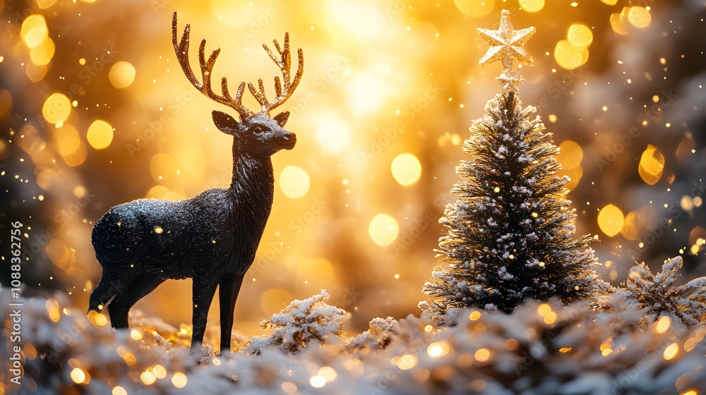 christmas deer in the forest christmas deer in the forest
