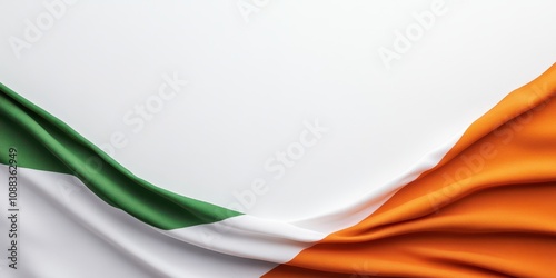 Irish Flag Draped Fabric, Green White Orange, National Symbol