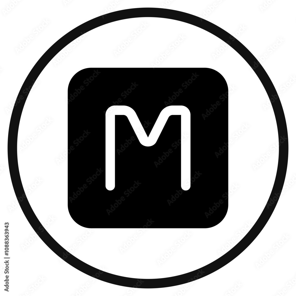 Editable camera manual mode, M letter vector icon. Part of a big icon set family. Perfect for web and app interfaces, presentations, infographics, etc