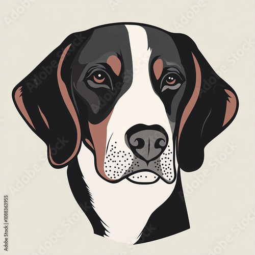 Bluetick Coonhound Dog Logo Modern Pale Design for Branding and Marketing