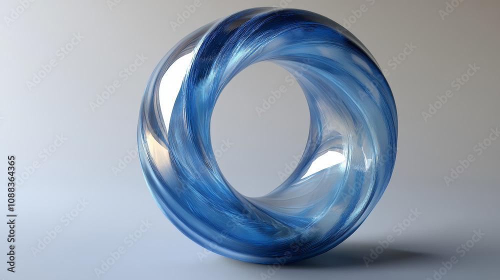 A spinning blue ring, like a tunnel, shown in a 3D animation. A spinning blue ring, like a tunnel, shown in a 3D animation.