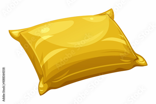 golden pillow isolated on white background vector illustration