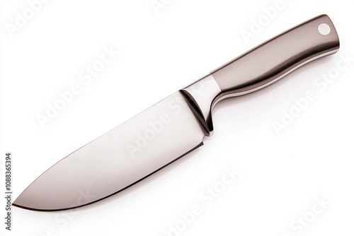 Sleek stainless steel knife with modern handle, perfect for culinary tasks. Its sharp blade and ergonomic design ensure precision and comfort while cutting photo