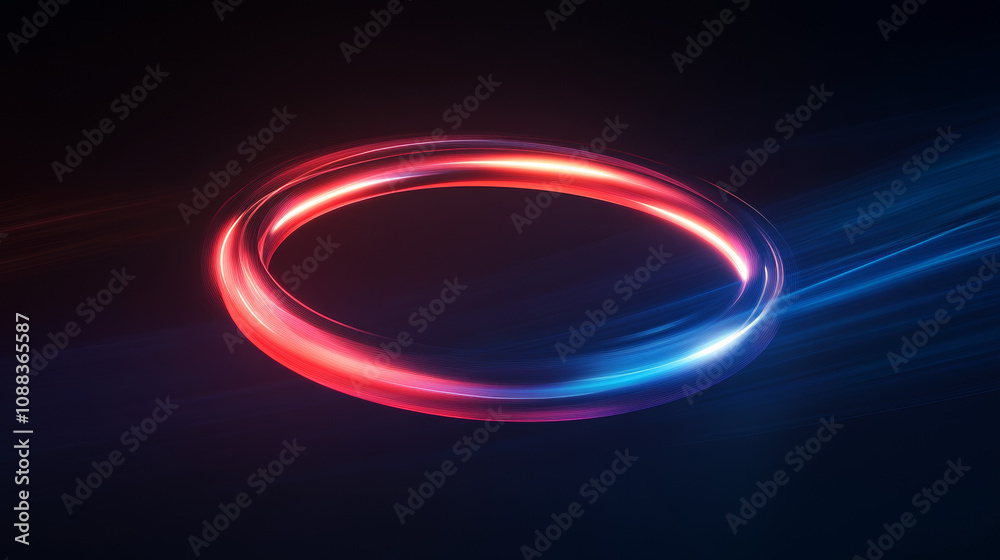 A cool, looping animation shows a red and blue ring glowing in cyberspace.
