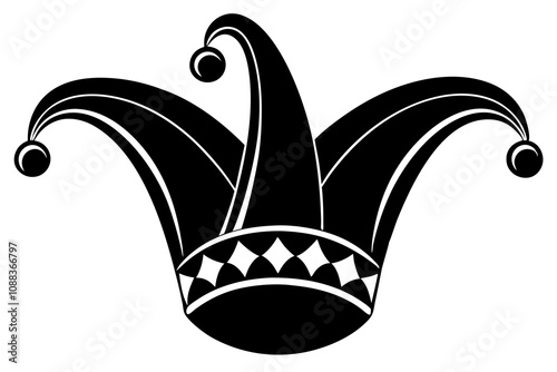 jester hat silhouette white background