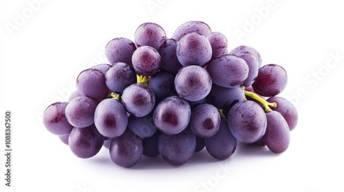 A cluster of plump, purple grapes ready for harvest, Their dusky skins hinting at their luscious sweetness photo