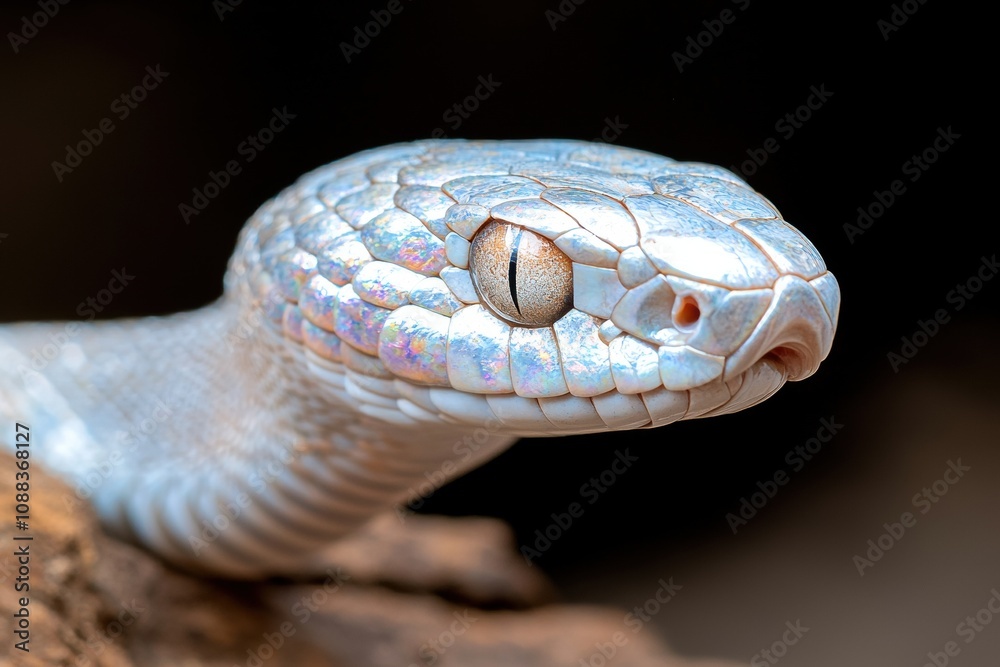 Fototapeta premium Iridescent snake head close-up
