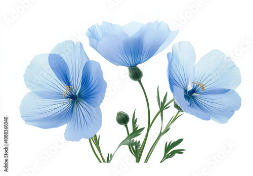 Beautiful blue flowers with delicate petals and intricate details, showcasing nature elegance and tranquility. Perfect for floral arrangements or nature themed designs