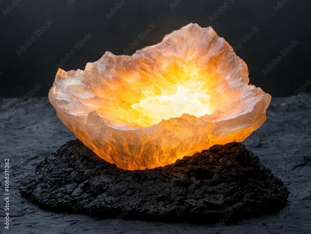 Obraz premium Glowing crystal rock formation