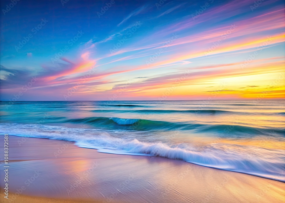Serene Coastal Rhythm: Minimalist Photography of Gentle Waves and Tranquil Shores