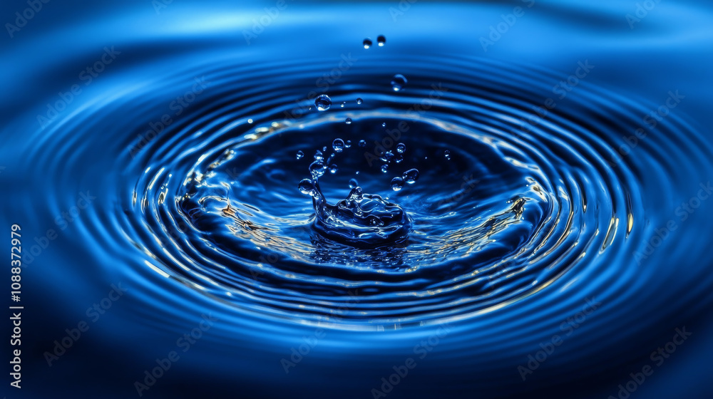 A blue, 3D spinning circle with particles creates a wave effect. A blue, 3D spinning circle with particles creates a wave effect.
