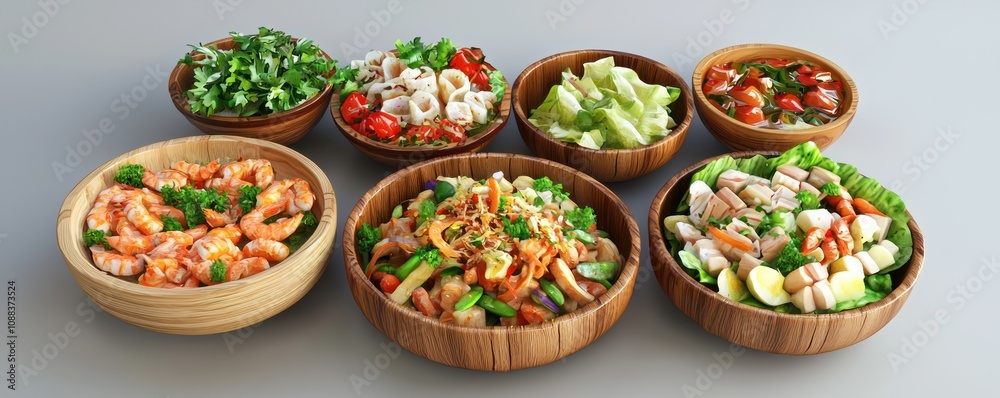 Three-dimensional icon of a beloved Thai dish, showcasing exotic flavors. Three-dimensional icon of a beloved Thai dish, showcasing exotic flavors.