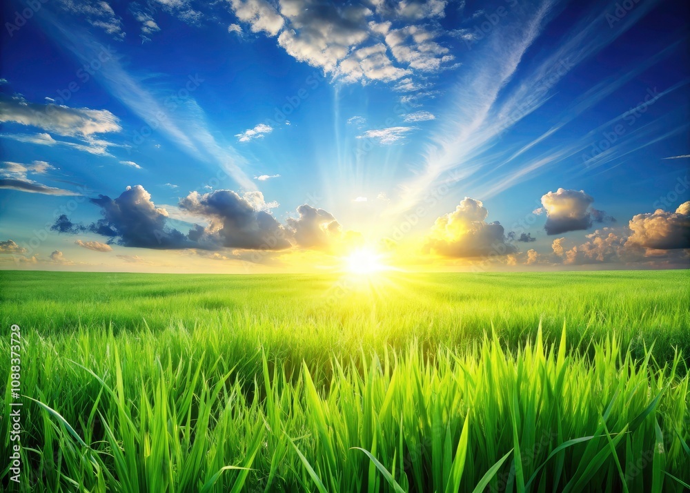 Serene Sunlit Grass Landscape with Copy Space for Nature Themes, Greenery, and Tranquil Outdoor Scenes Serene Sunlit Grass Landscape with Copy Space for Nature Themes, Greenery, and Tranquil Outdoor Scenes