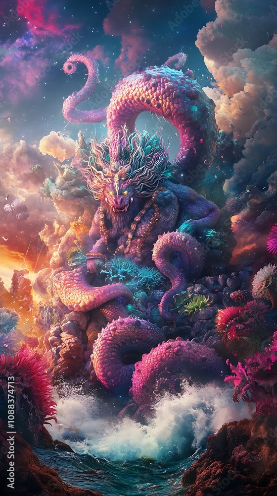 Obraz premium There is an awakening of the blue dragons