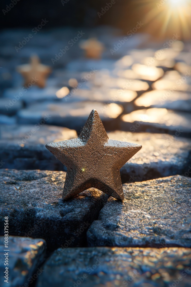 3D graphical representation of a star rating below average. 3D graphical representation of a star rating below average.