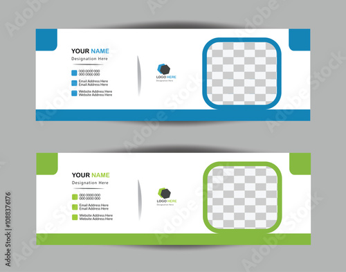 Email signature template design and Facebook cover template