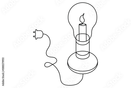 continuous one line drawing of earth hour isolate globe map simple vector icon