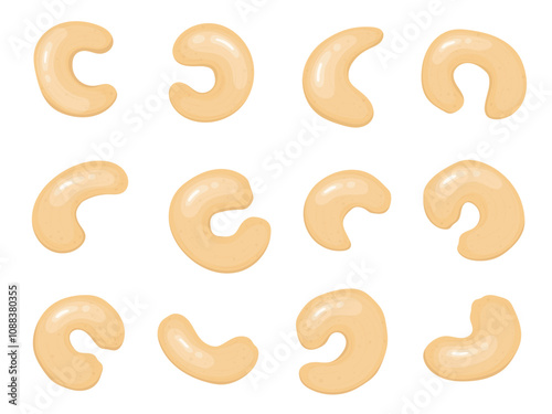 Beautiful flat illustration of cashew nut clipart