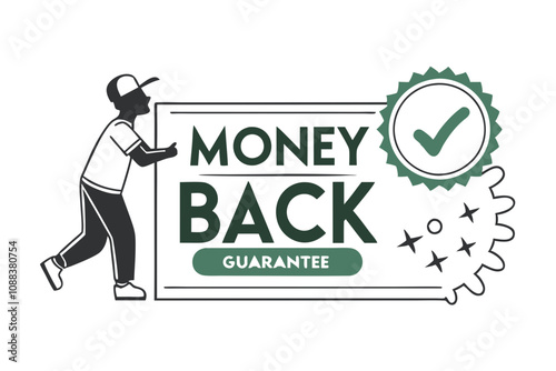 Vector illustration of Money back label guarantee