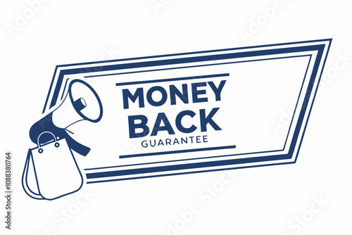 Vector illustration of Money back label guarantee