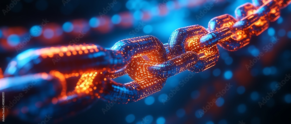 3D digital illustration of a global blockchain network, flowing binary code, and distributed ledger cells, symbolizing secure and efficient data exchange across borders 3D digital illustration of a global blockchain network, flowing binary code, and distributed ledger cells, symbolizing secure and efficient data exchange across borders
