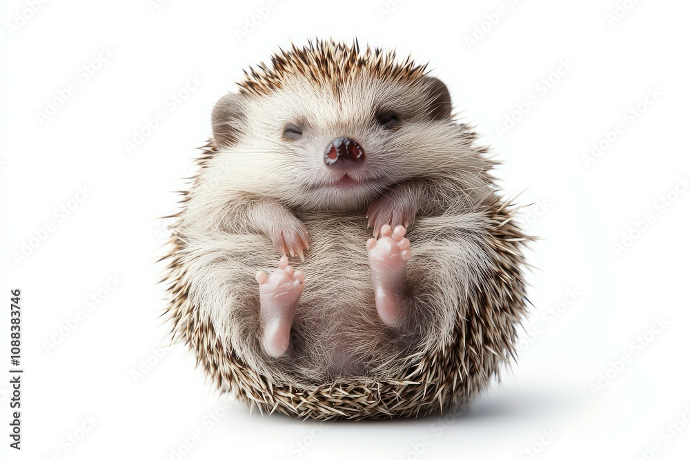 Obraz premium Adorable Baby Hedgehog Curled Up Sleeping.