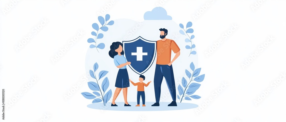 Family embracing life insurance protection in a park illustrative graphic peaceful outdoor setting family security concept Family embracing life insurance protection in a park illustrative graphic peaceful outdoor setting family security concept
