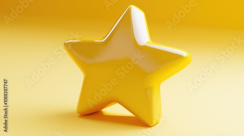 3D representation of a one-star quality rating icon. photo