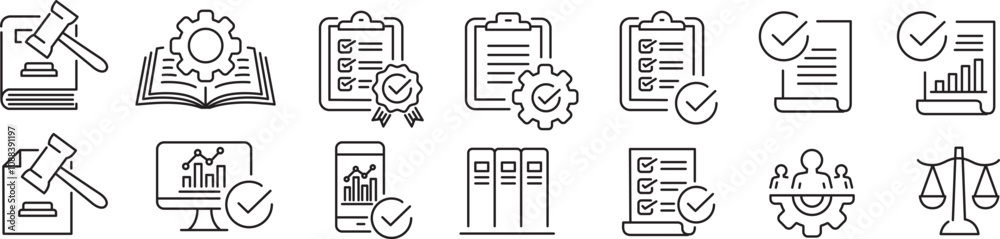 Regulation icons set vector illustration Regulation icons set vector illustration