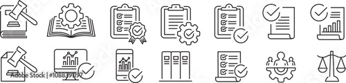 Regulation icons set vector illustration