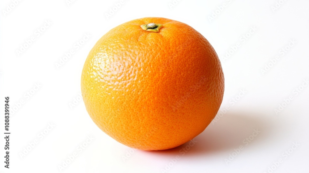 A fresh juicy orange with a bright orange peel and slight dimples, Its round shape and vibrant color captured in high detail, Set against an isolated white background to accentuate its natural appeal A fresh juicy orange with a bright orange peel and slight dimples, Its round shape and vibrant color captured in high detail, Set against an isolated white background to accentuate its natural appeal